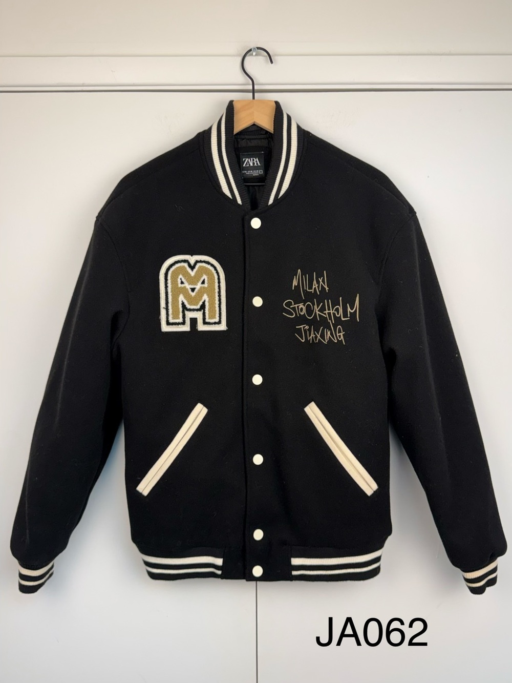 ZARA Mad Universe Varsity Bomber Jacket Black Men's M